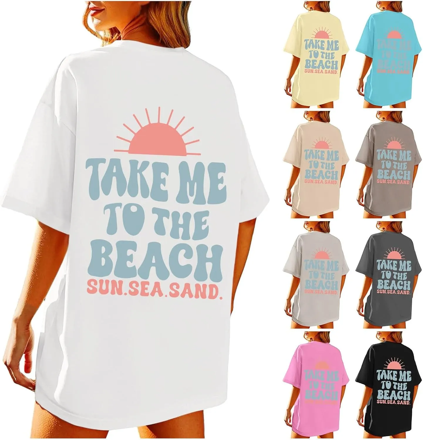 Forever Chasing Sunsets T Shirt Sunset Palm Tree Shirt Summer Beach Vacation Tops Women Oversized Graphic tees