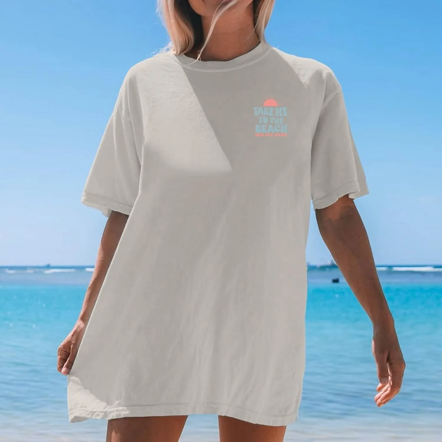 Forever Chasing Sunsets T Shirt Sunset Palm Tree Shirt Summer Beach Vacation Tops Women Oversized Graphic tees