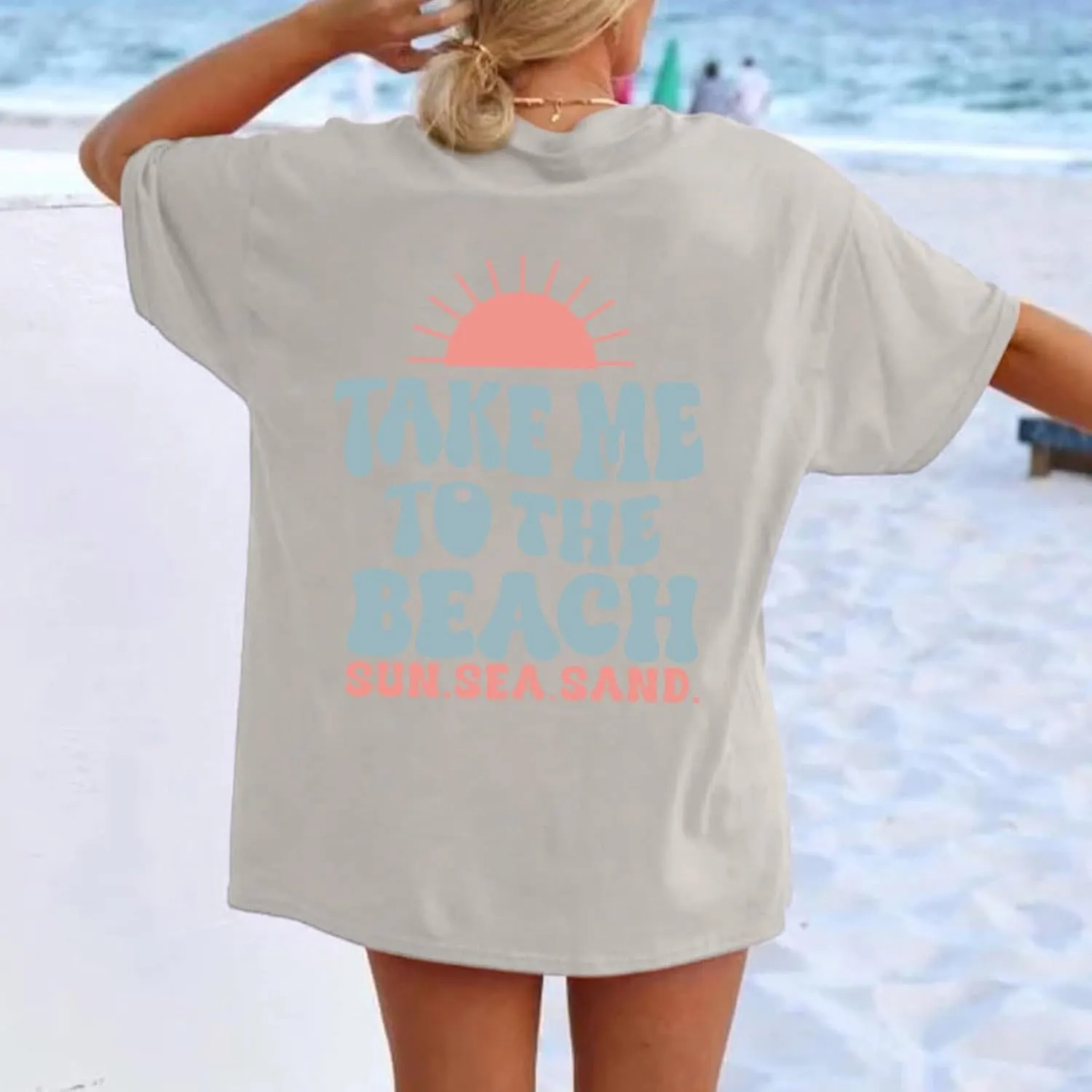Forever Chasing Sunsets T Shirt Sunset Palm Tree Shirt Summer Beach Vacation Tops Women Oversized Graphic tees