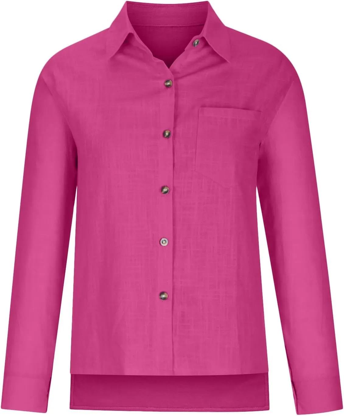 FQZWONG Womens Spring Tops 2025 Button Down Shirts for Women Loose Casual Solid Cotton Linen Tshirts Trendy Ladies Blouses