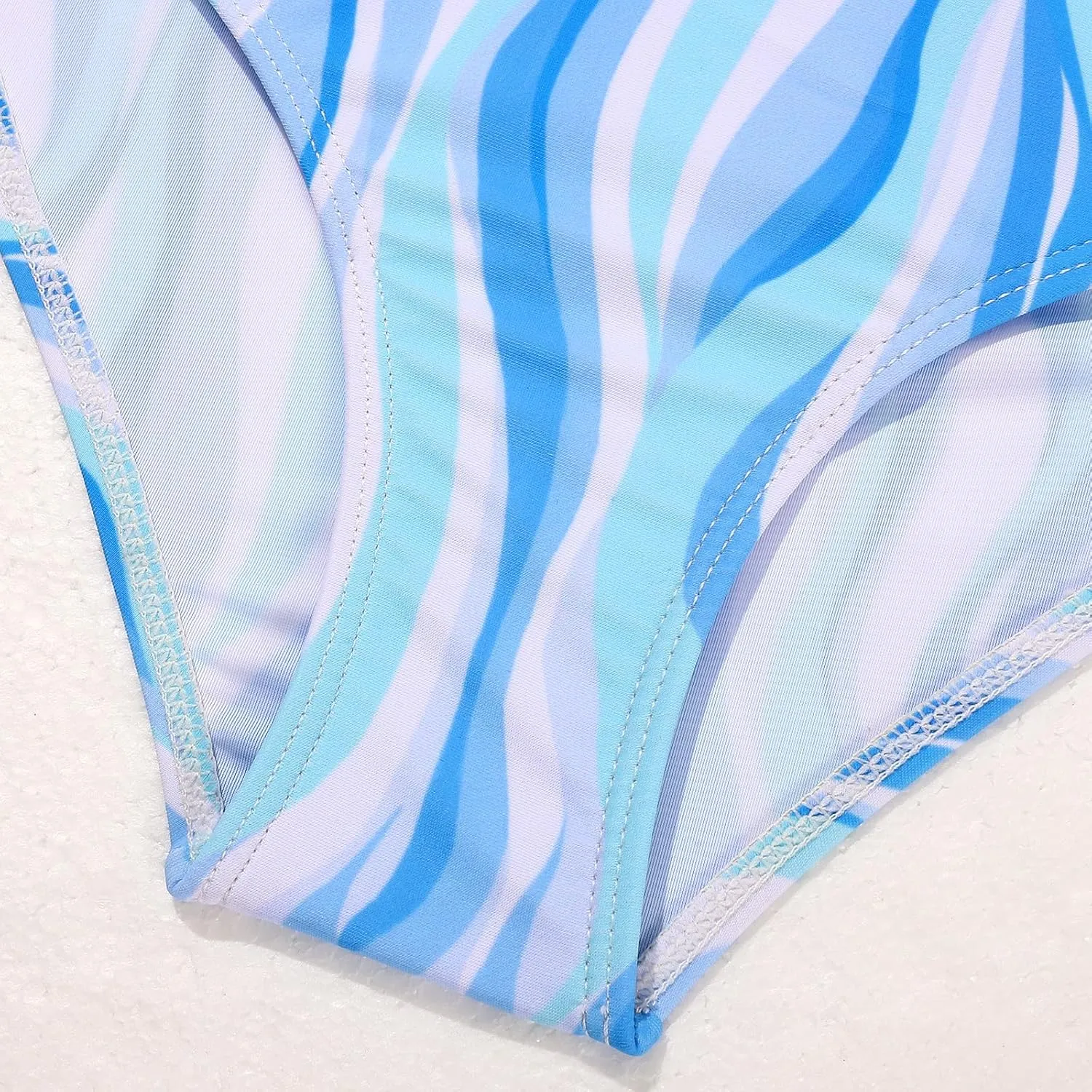 Girls 2 Piece Swimsuit Hawaiian Criss Cross Bikini Bathing Suit Summer Beach Swimwear with Chest Pad 7-16T