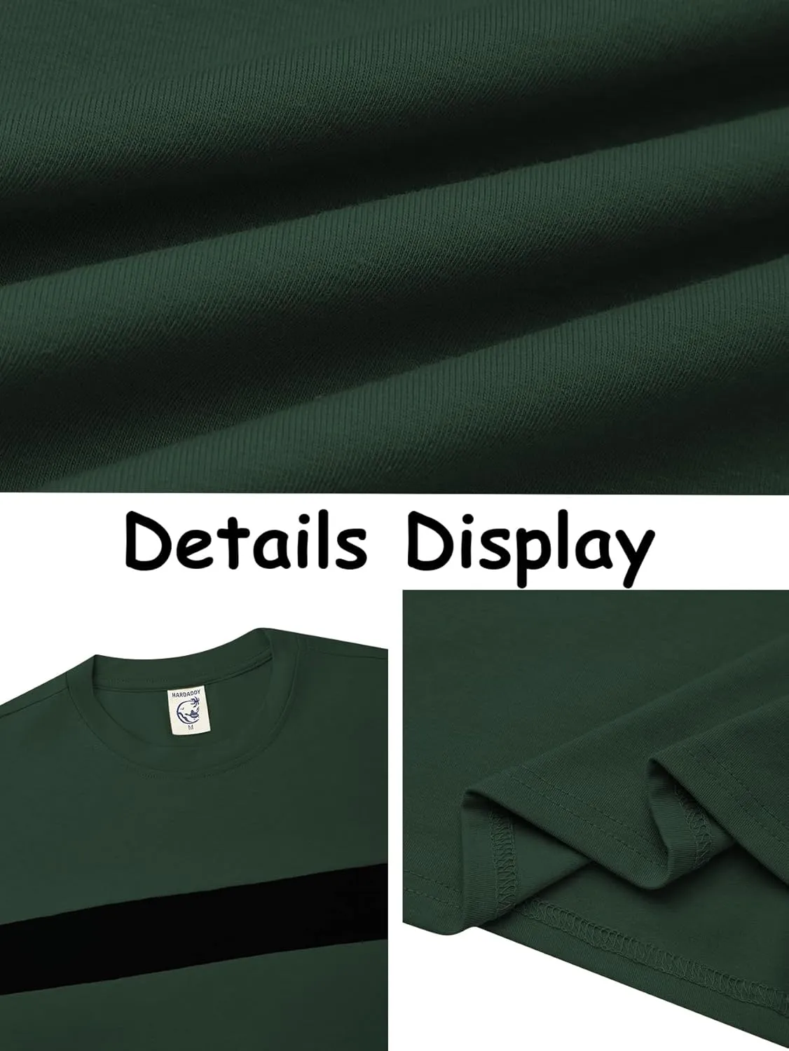 Hardaddy Men's Long Sleeve Tee Shirts Color Block Pullover Casual Basic T-Shirts