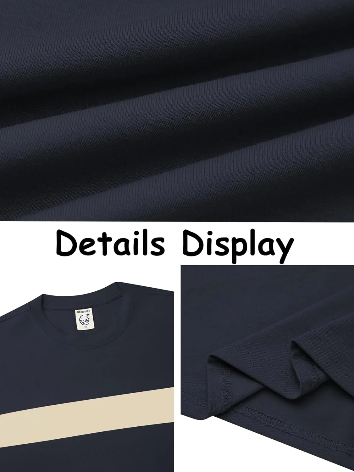 Hardaddy Men's Long Sleeve Tee Shirts Color Block Pullover Casual Basic T-Shirts
