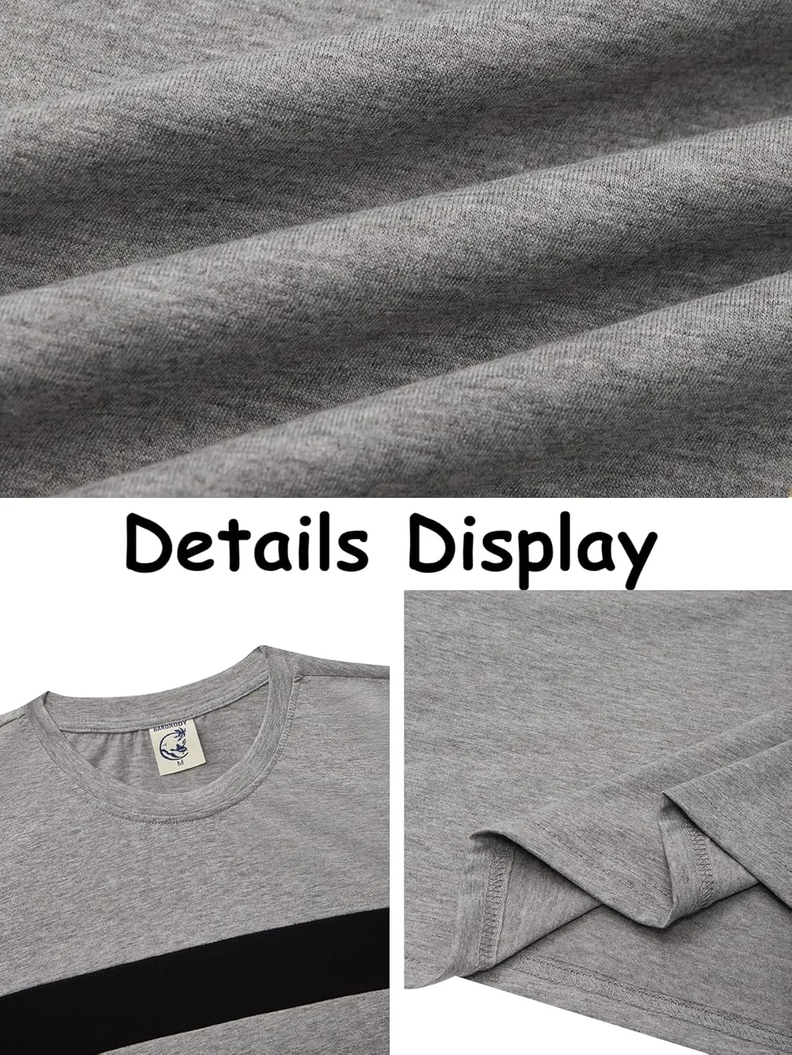 Hardaddy Men's Long Sleeve Tee Shirts Color Block Pullover Casual Basic T-Shirts
