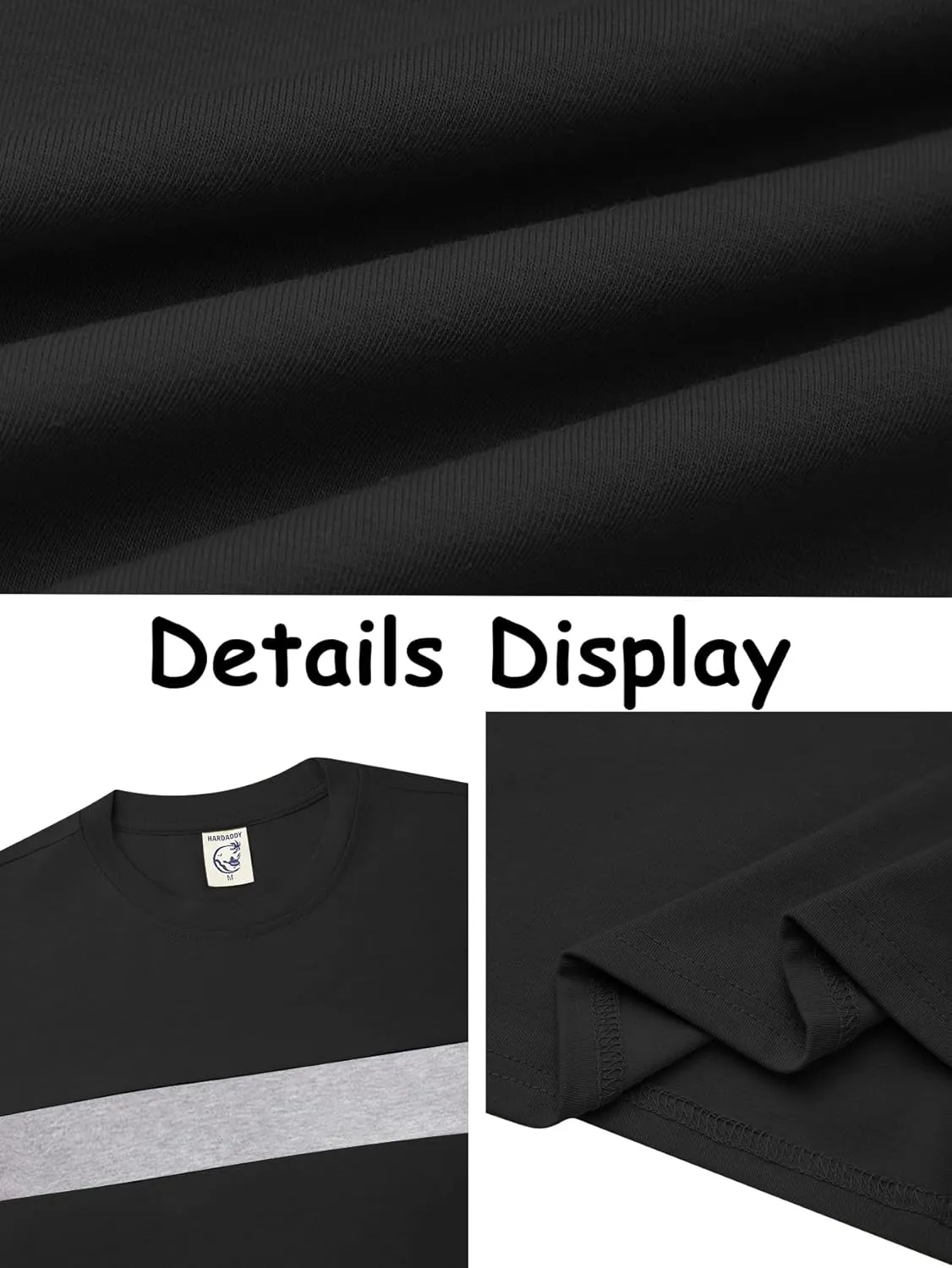 Hardaddy Men's Long Sleeve Tee Shirts Color Block Pullover Casual Basic T-Shirts