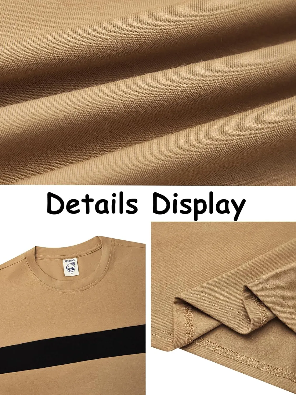 Hardaddy Men's Long Sleeve Tee Shirts Color Block Pullover Casual Basic T-Shirts