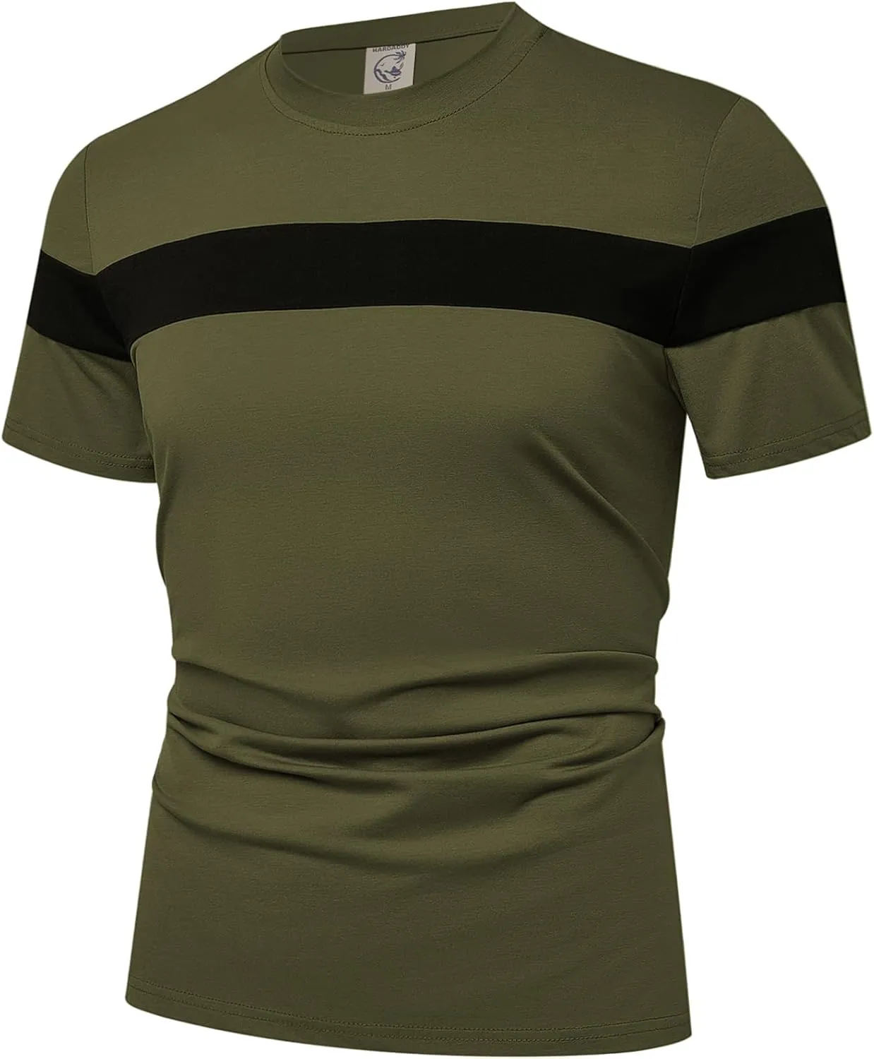 Hardaddy Men's Short Sleeve Tee Color Block Crew Neck Pullover Casual Basic Shirts