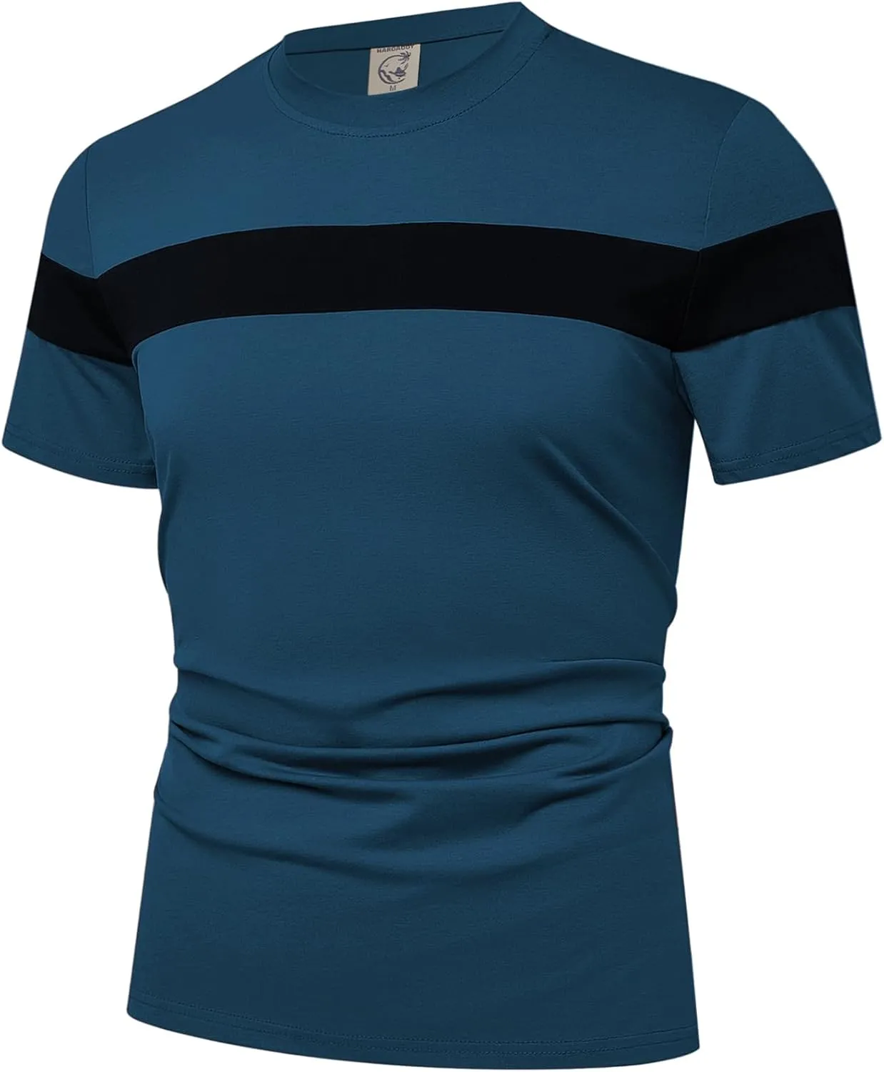 Hardaddy Men's Short Sleeve Tee Color Block Crew Neck Pullover Casual Basic Shirts