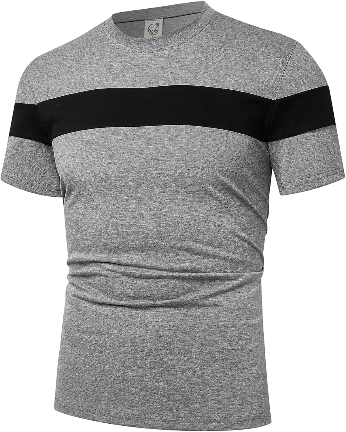 Hardaddy Men's Short Sleeve Tee Color Block Crew Neck Pullover Casual Basic Shirts