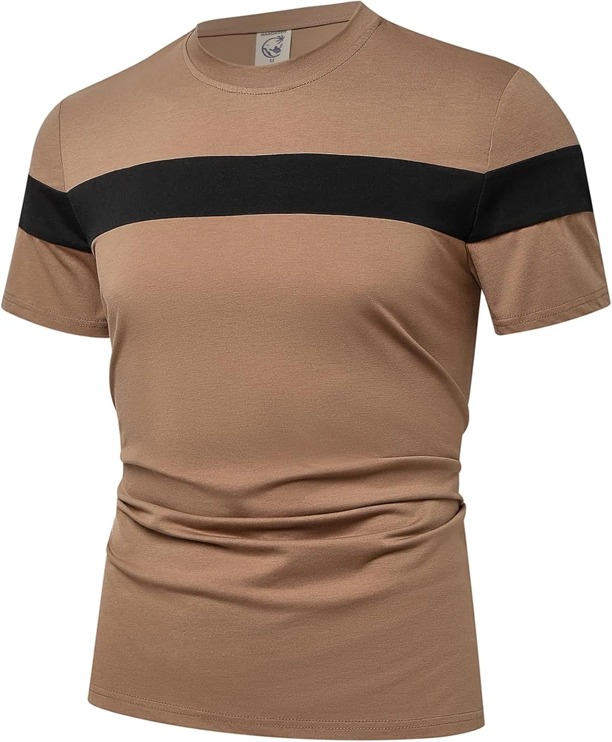 Hardaddy Men's Short Sleeve Tee Color Block Crew Neck Pullover Casual Basic Shirts