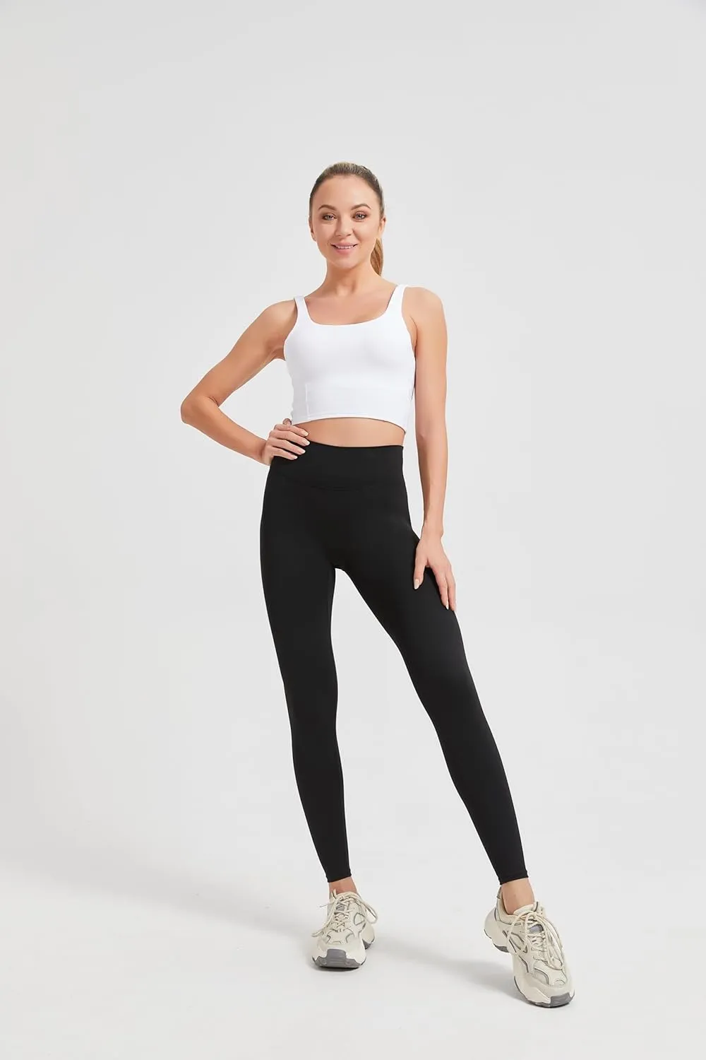 High-Waisted Compression Leggings - 75% Nylon, 25% Elastane, Ultimate Comfort & Support