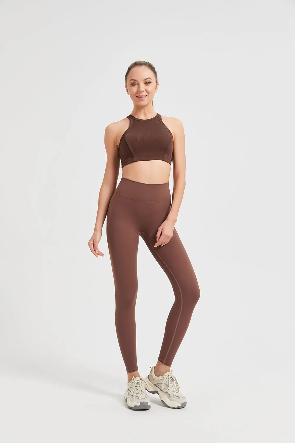 High-Waisted Compression Leggings - 75% Nylon, 25% Elastane, Ultimate Comfort & Support