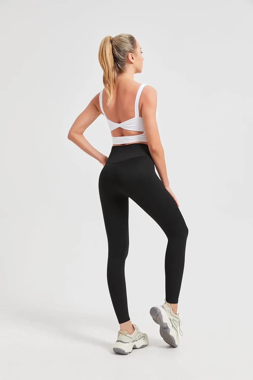 High-Waisted Compression Leggings - 75% Nylon, 25% Elastane, Ultimate Comfort & Support