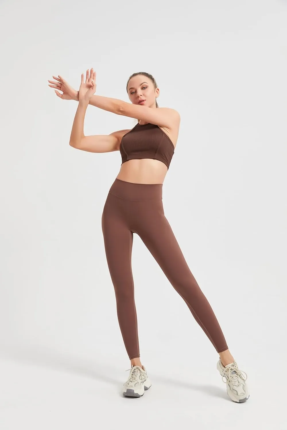 High-Waisted Compression Leggings - 75% Nylon, 25% Elastane, Ultimate Comfort & Support