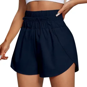 High Waisted Dolphin Athletic Running Shorts for Women Side Split Sporty Quick Dry Athletic Shorts with Pockets