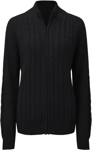 Hongqizo Women's Zipper Cable Knit Sweater Cardigan Long Sleeve Open Front Warm Knit Cardigan Casual Cardigan Knitwear