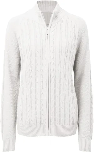 Hongqizo Women's Zipper Cable Knit Sweater Cardigan Long Sleeve Open Front Warm Knit Cardigan Casual Cardigan Knitwear