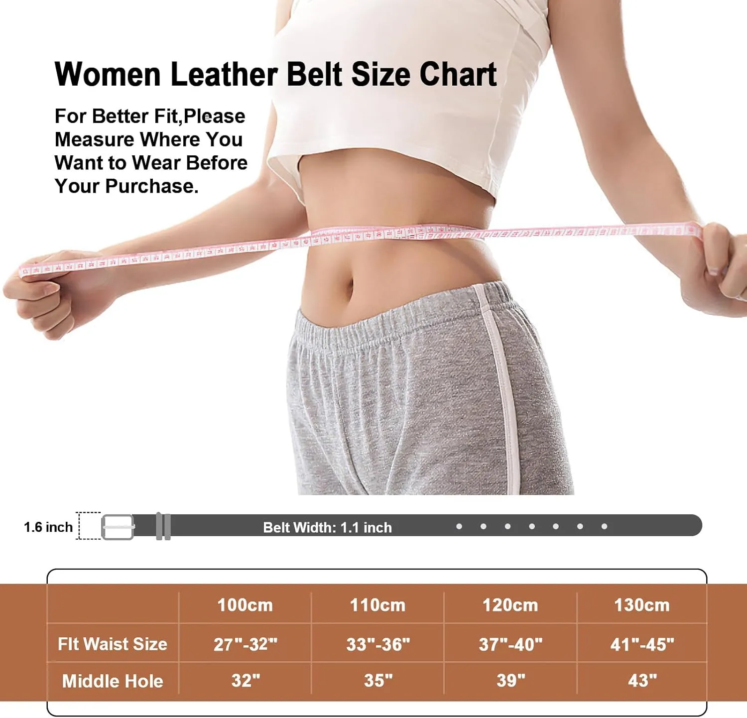 JASGOOD 2 Pack Women Belts for Jeans Ladies Leather Waist Belt for Pants Dresses with Gold Buckle
