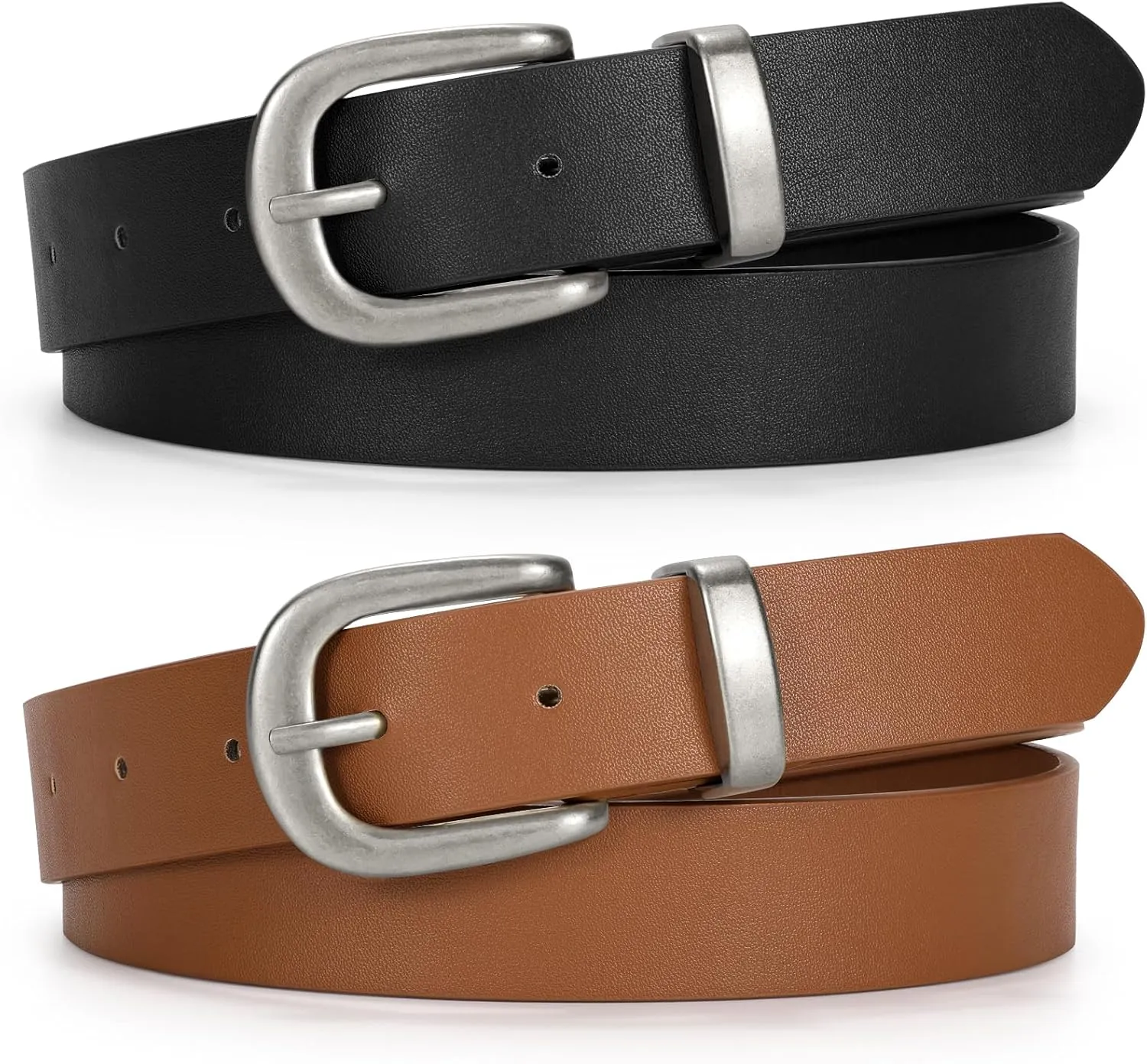 JASGOOD Womens Leather Belts for Jeans Pants 1.1" Width Vintage Ladies Belts for Dresses