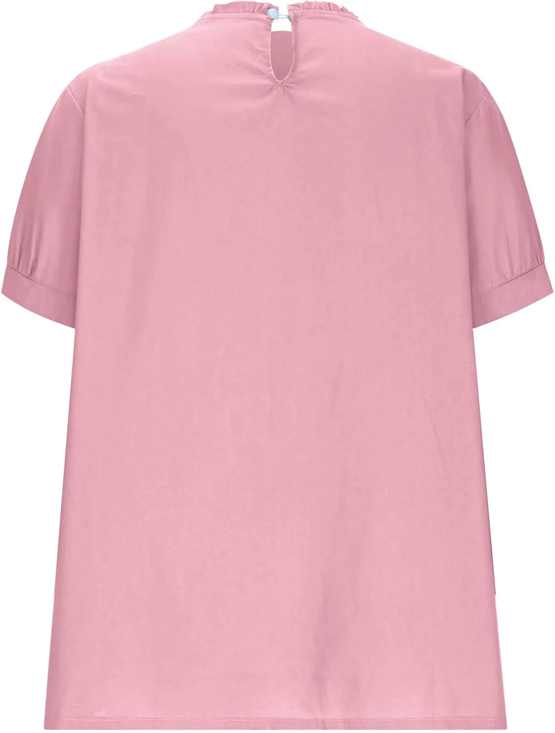 JOAU Women's Cotton Linen Short Sleeve Ruffle Shirts 2025 Summer Loose Casual V Neck Blouse Dressy Boho Beach Tunic Tops