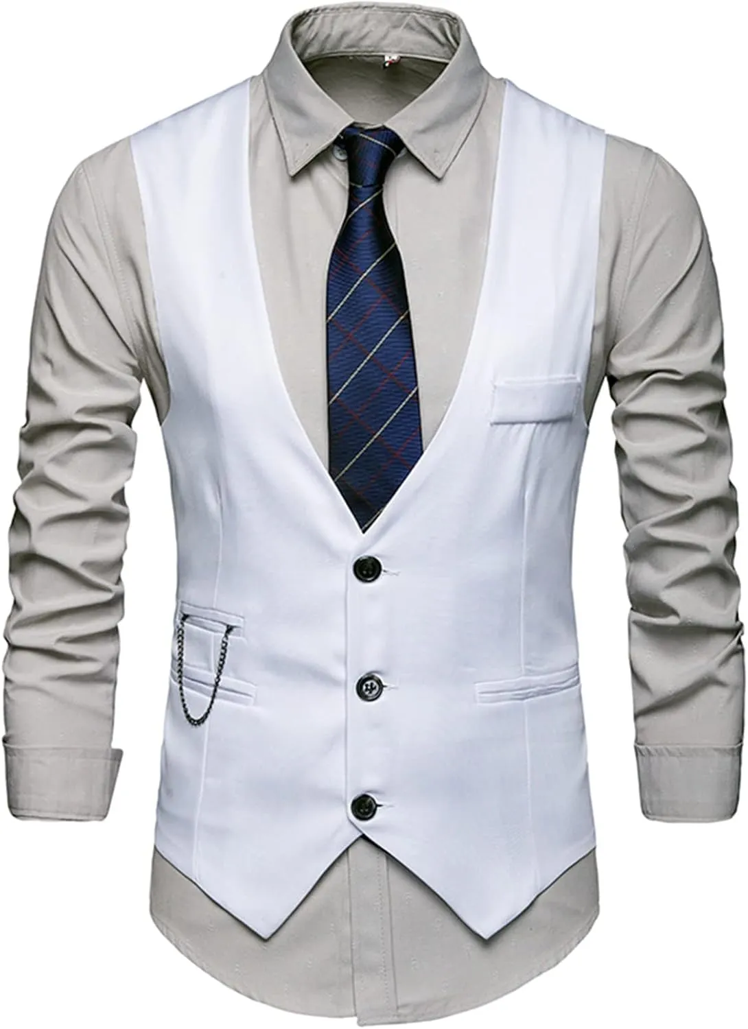 LCMTWX Mens Lightweight Vest Plaid Print Buckle Sanding Sleeveless T Shirt Vest White Vest For Men Black Powder Mens