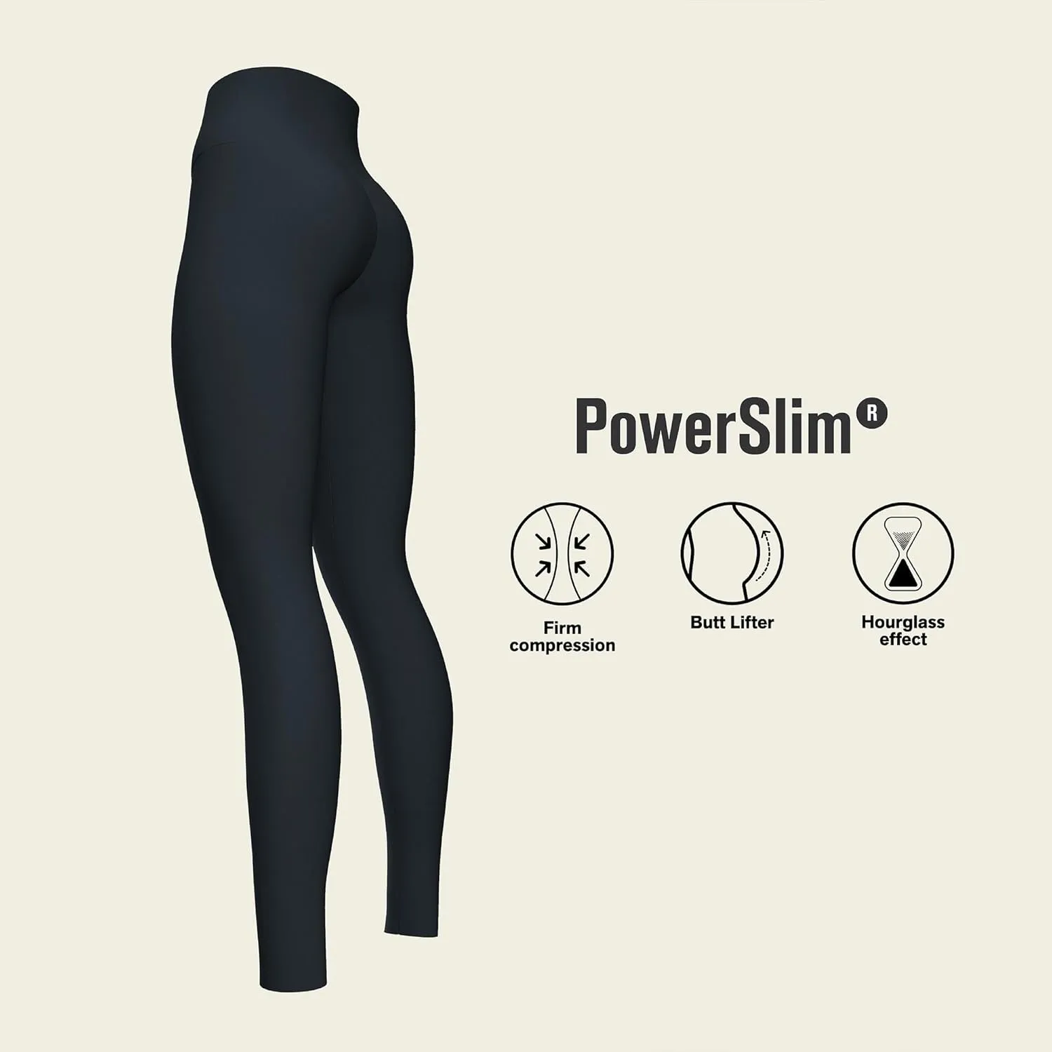 Leonisa High Waisted Compression Leggings for Women - Butt Lifting Anti Cellulite Pants
