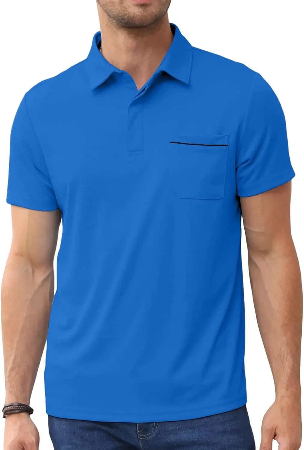 Lexiart Mens Athletic Golf Polo Shirts - Short Sleeve Workout Polos Quick Dry T-Shirt