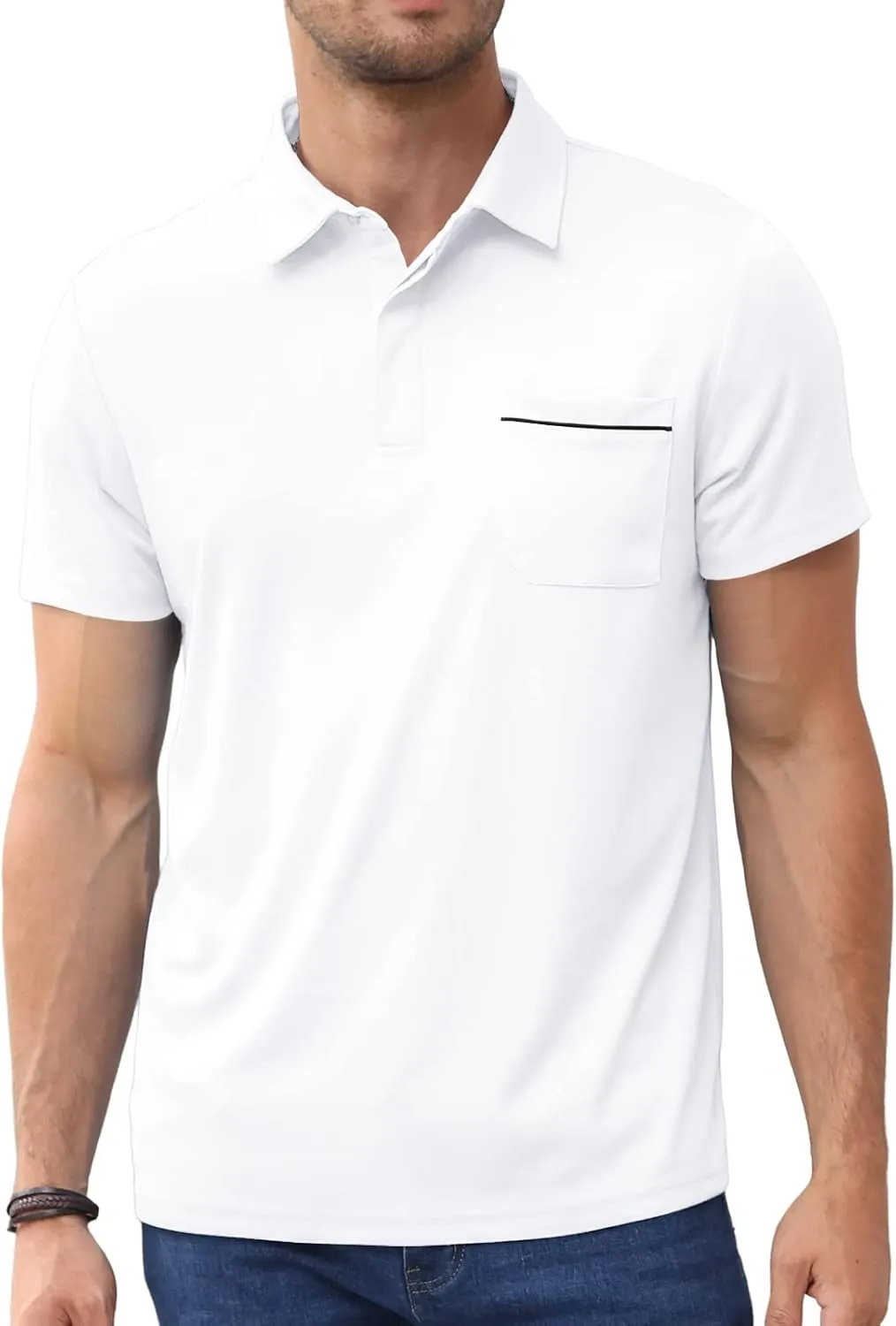 Lexiart Mens Athletic Golf Polo Shirts - Short Sleeve Workout Polos Quick Dry T-Shirt
