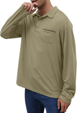 Lexiart Mens Athletic Golf Polo Shirts - Short Sleeve Workout Polos Quick Dry T-Shirt