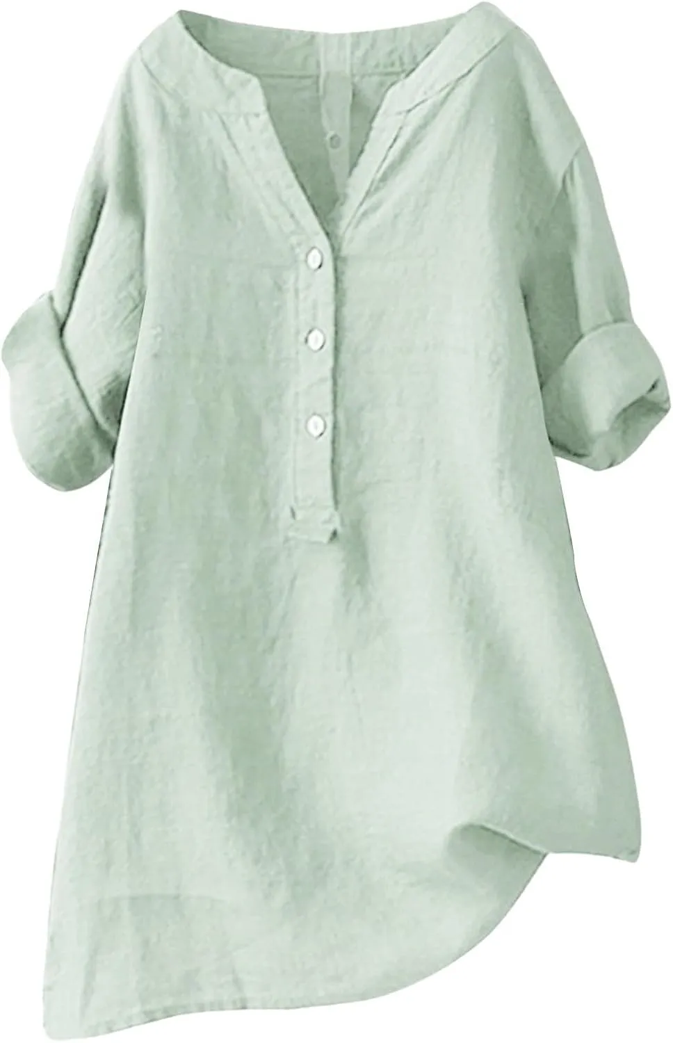 Linen Shirts for Women Linen Tops for Women Gauze Tops for Women Linen Blouse Tshirts Spring Summer Linen Cotton Mint Green