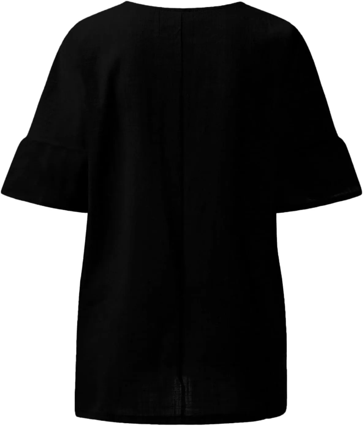 Linen Shirts For Women Loose Fit 3/4 Length Sleeve Summer Tunic Tops 2025 Side Split Dressy Tees Plus Size Blouse