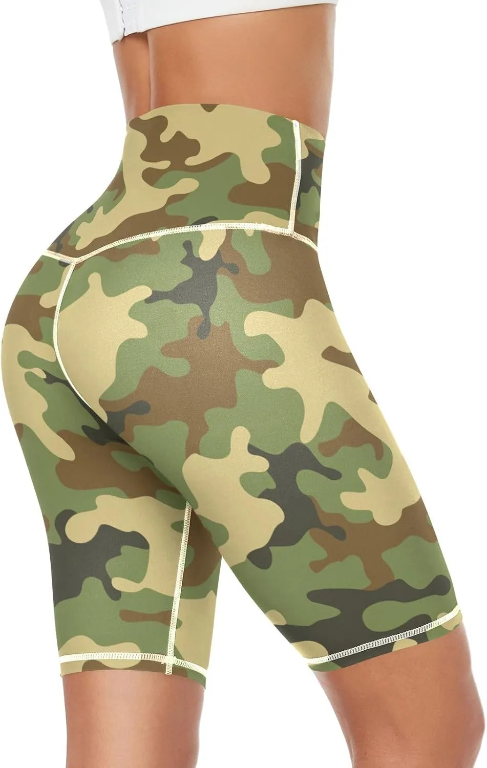 Linqin Camouflage Pattern Yoga Pants for Women Sport High Waisted Yoga Pants for Women X-Small