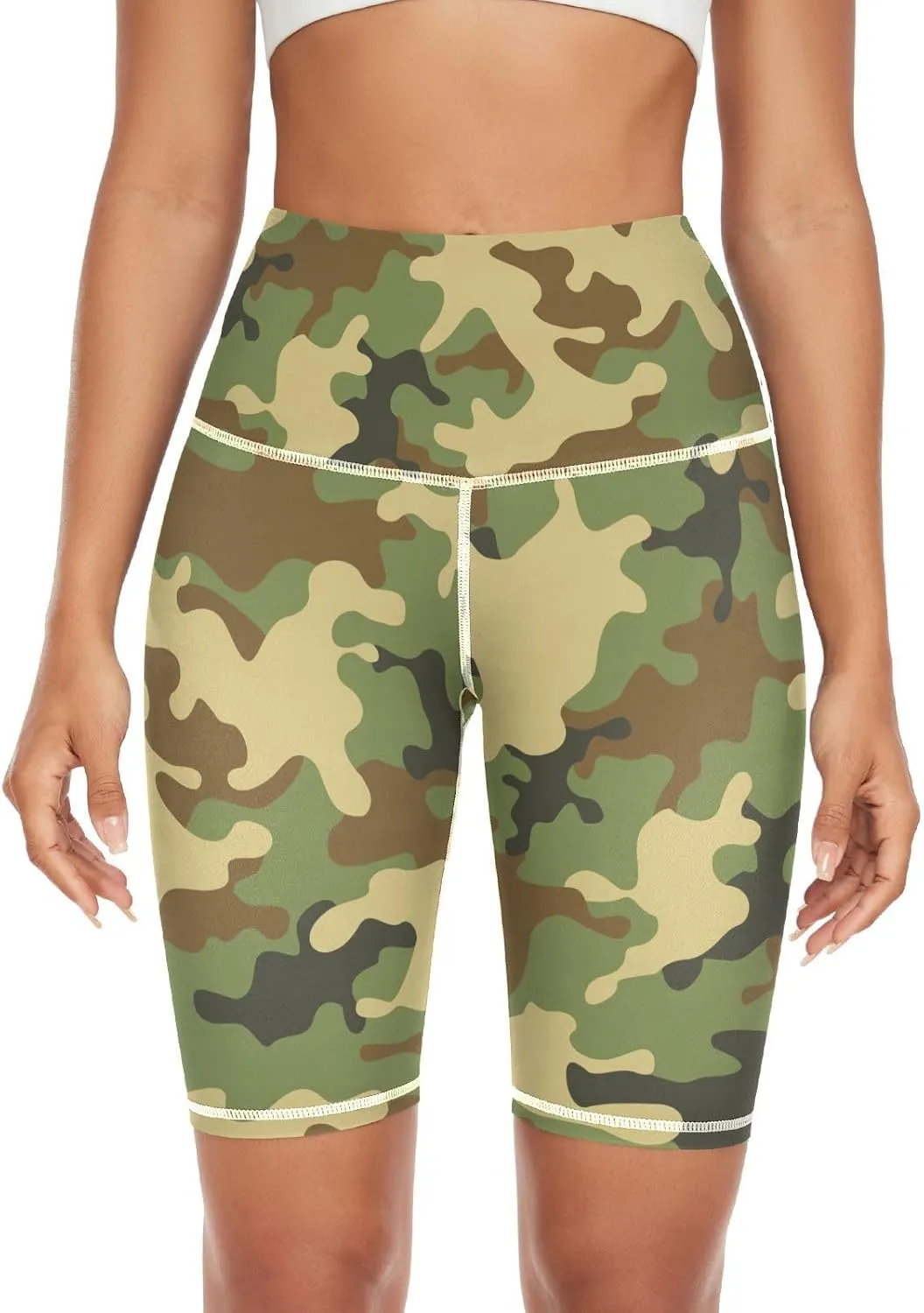 Linqin Camouflage Pattern Yoga Pants for Women Sport High Waisted Yoga Pants for Women X-Small