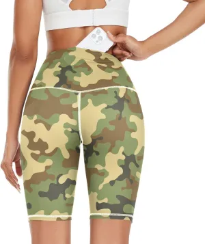 Linqin Camouflage Pattern Yoga Pants for Women Sport High Waisted Yoga Pants for Women X-Small