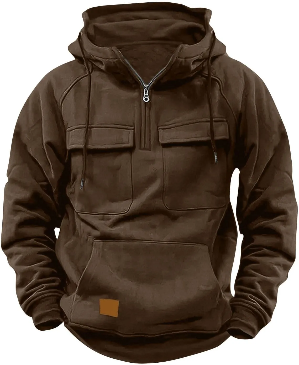 Lmdudan Mens Outdoor Jacket Tactical Top Hoodie Sweatshirt Quarter Zip Up Pullover Workout Sports Winter Jackets with Pockets