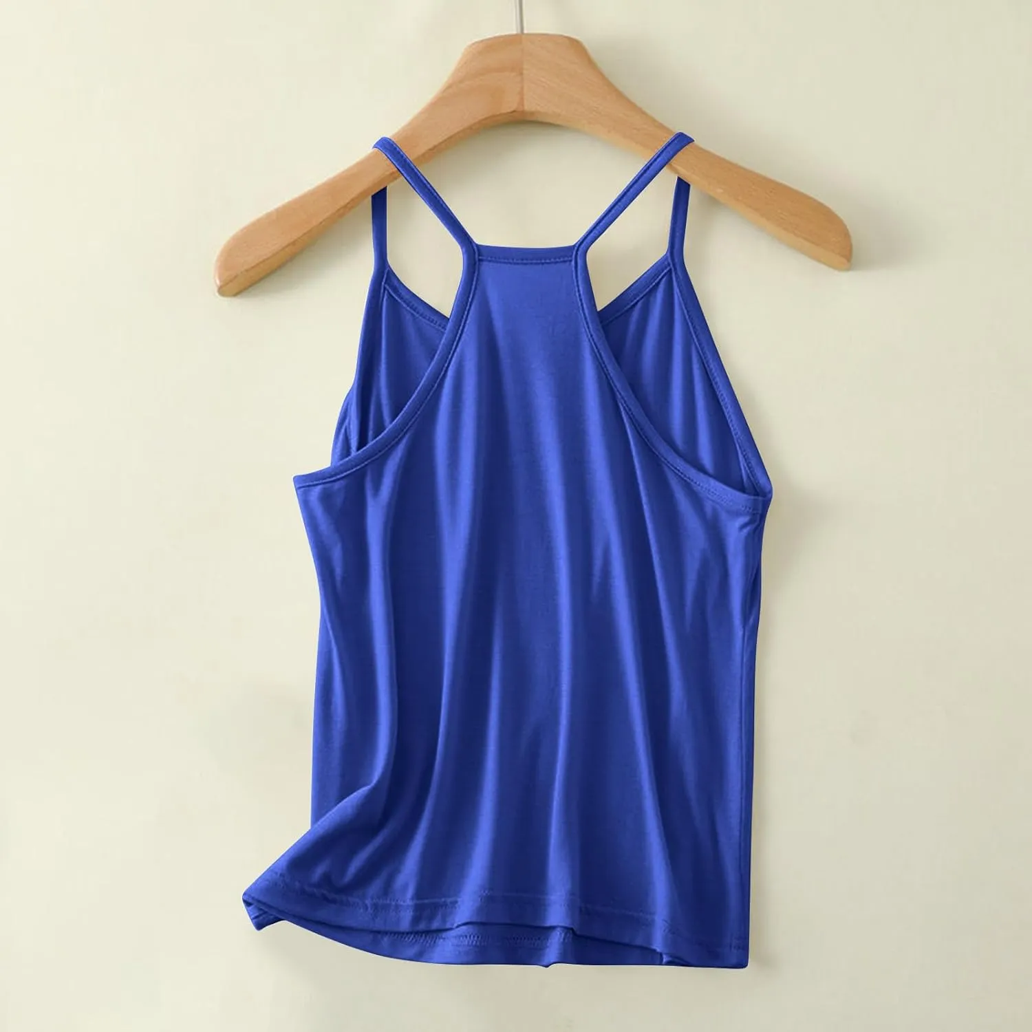 Lmdudan Tank Tops for Women Crewneck Spaghetti Strap Camisole Loose Fit Sleeveless Tees Casual Summer Racerback Shirts