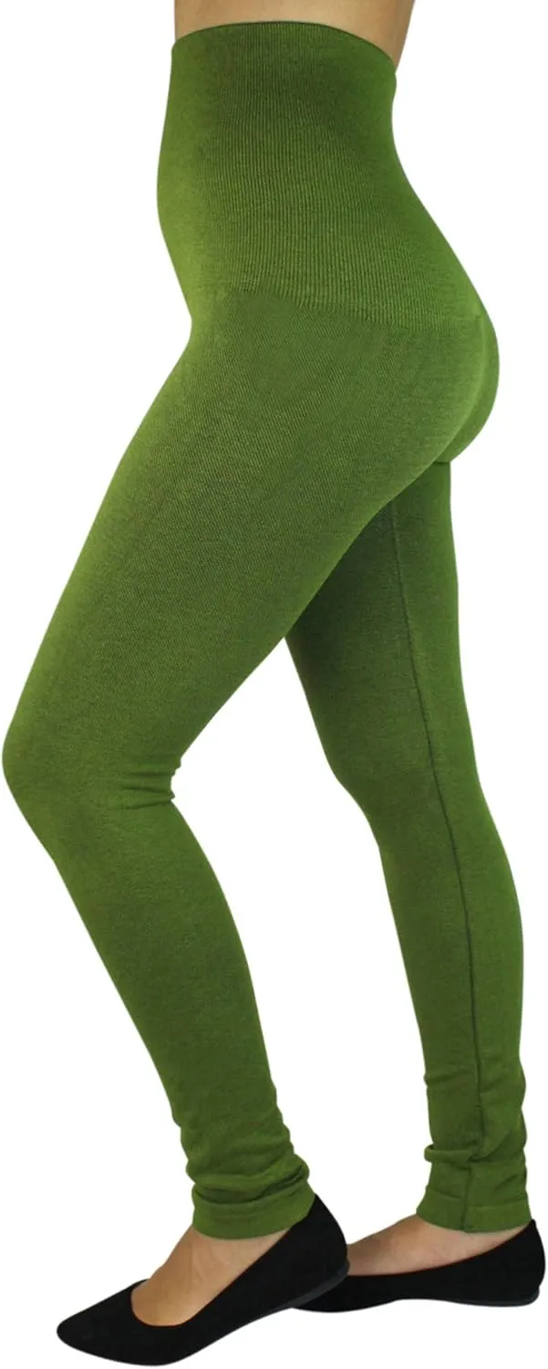 Luxury Divas High Waist Compression Leggings with Terry Lining