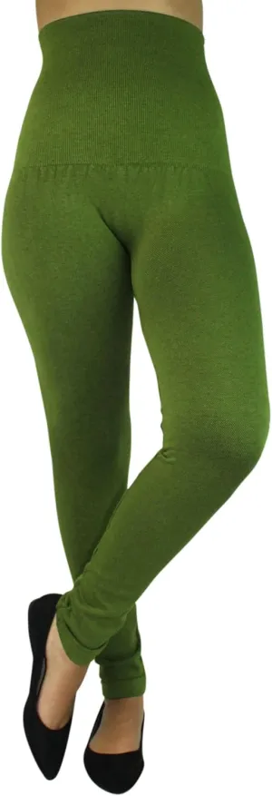 Luxury Divas High Waist Compression Leggings with Terry Lining