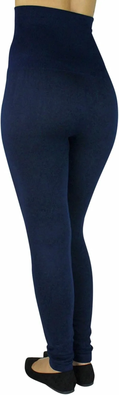 Luxury Divas High Waist Compression Leggings with Terry Lining
