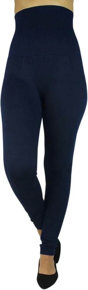 Luxury Divas High Waist Compression Leggings with Terry Lining