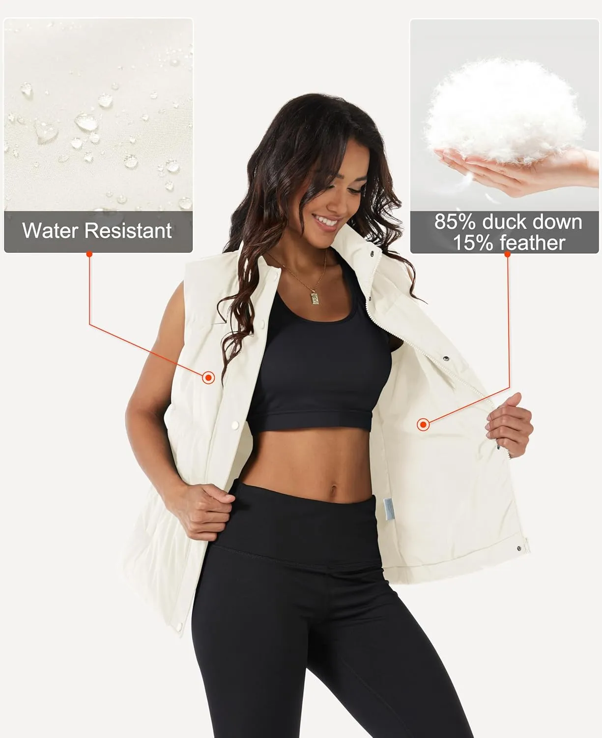 MAGCOMSEN Women's Puffer Down Vest Oversized Zip Up Outerwear Lightweight Winter Padded Gilet Jacket with Pockets