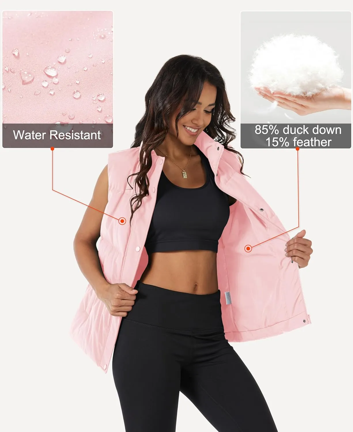 MAGCOMSEN Women's Puffer Down Vest Oversized Zip Up Outerwear Lightweight Winter Padded Gilet Jacket with Pockets