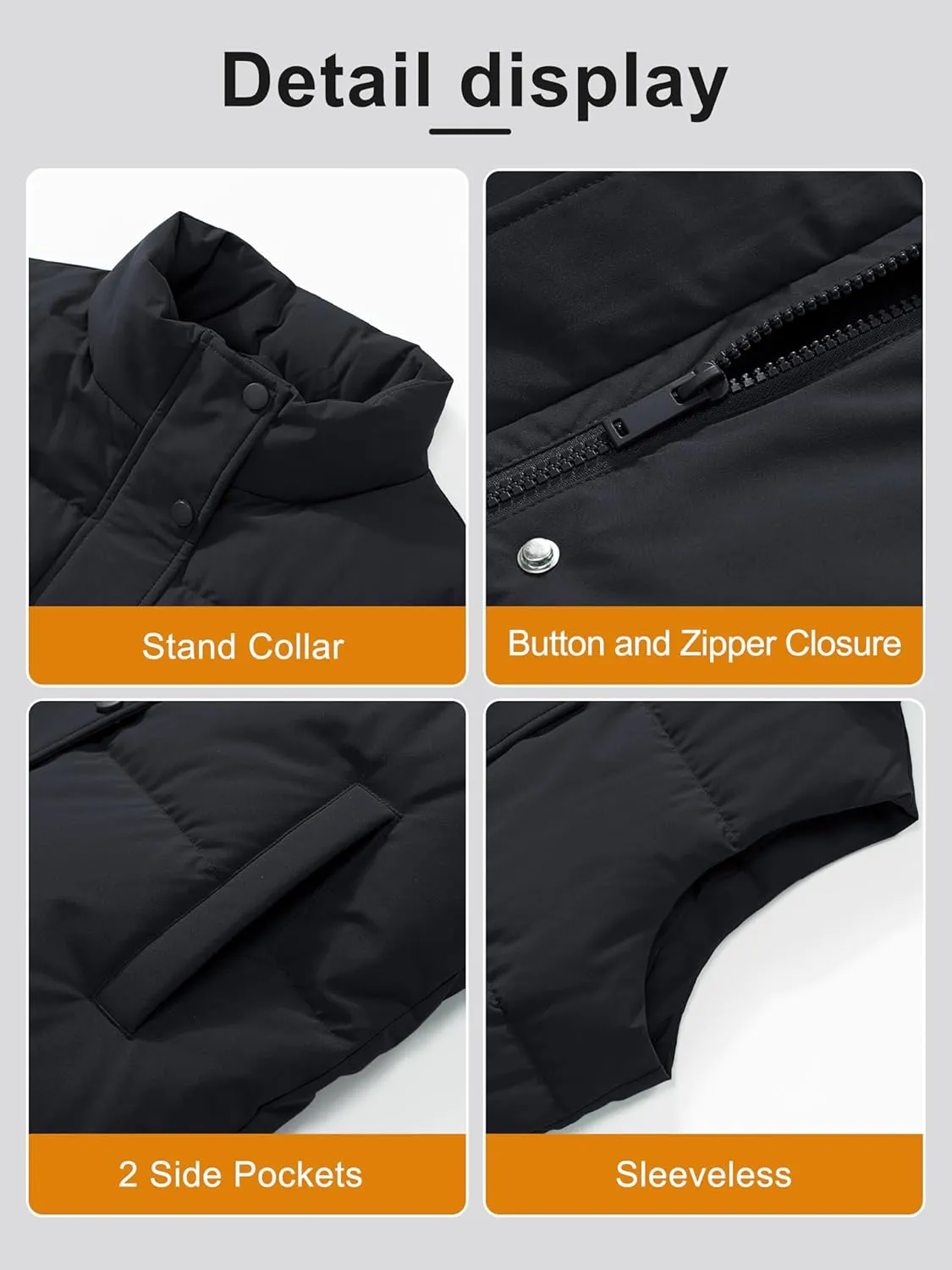 MAGCOMSEN Women's Puffer Down Vest Oversized Zip Up Outerwear Lightweight Winter Padded Gilet Jacket with Pockets