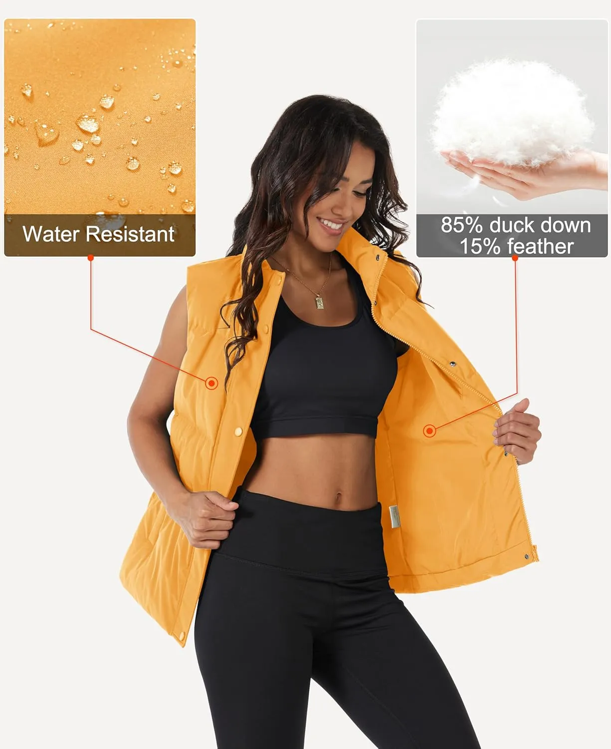 MAGCOMSEN Women's Puffer Down Vest Oversized Zip Up Outerwear Lightweight Winter Padded Gilet Jacket with Pockets