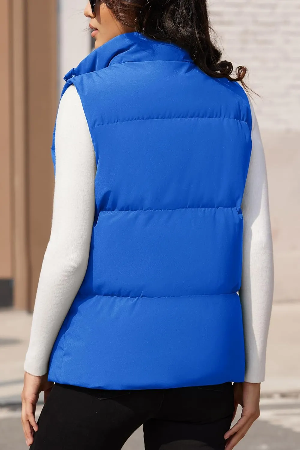 MAGCOMSEN Women's Puffer Down Vest Oversized Zip Up Outerwear Lightweight Winter Padded Gilet Jacket with Pockets