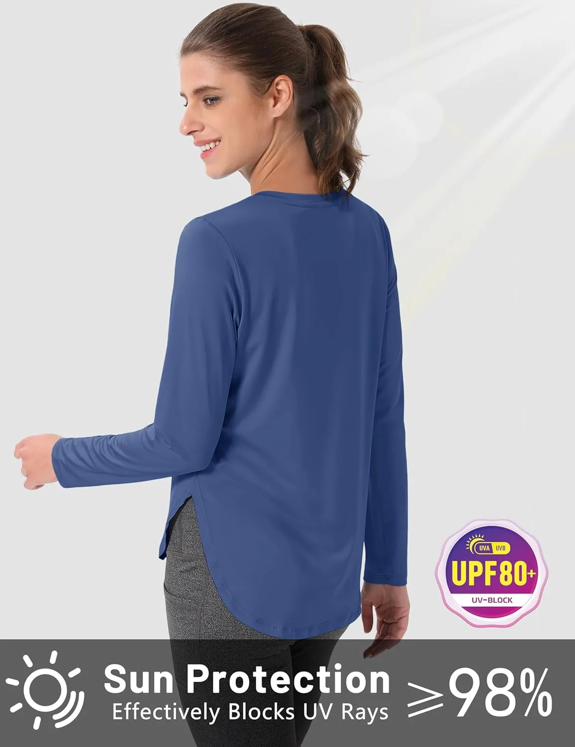 MAGCOMSEN Women's Sun Shirts SPF Long Sleeve Workout Tops Athletic UV Protection UPF 80  Quick Dry T Shirt
