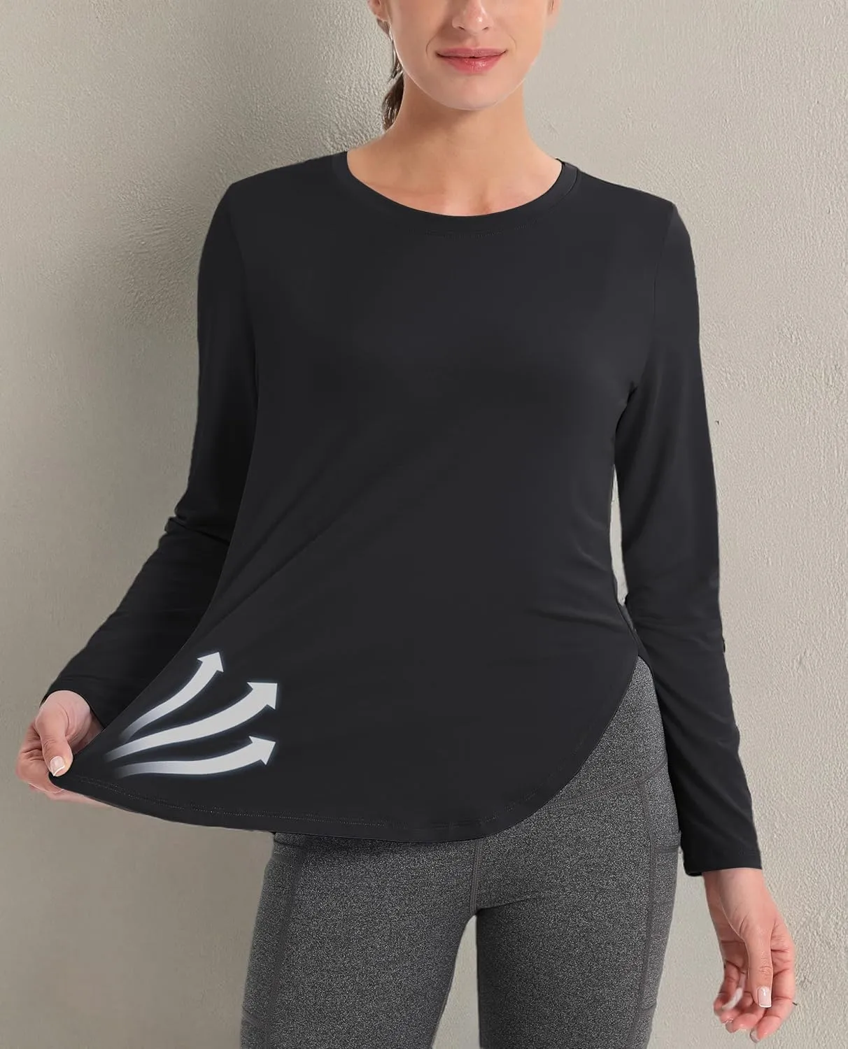 MAGCOMSEN Women's Sun Shirts SPF Long Sleeve Workout Tops Athletic UV Protection UPF 80  Quick Dry T Shirt
