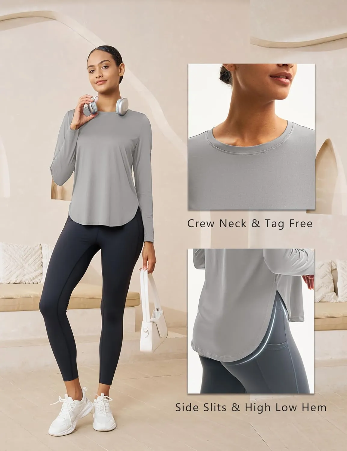 MAGCOMSEN Women's Sun Shirts SPF Long Sleeve Workout Tops Athletic UV Protection UPF 80  Quick Dry T Shirt