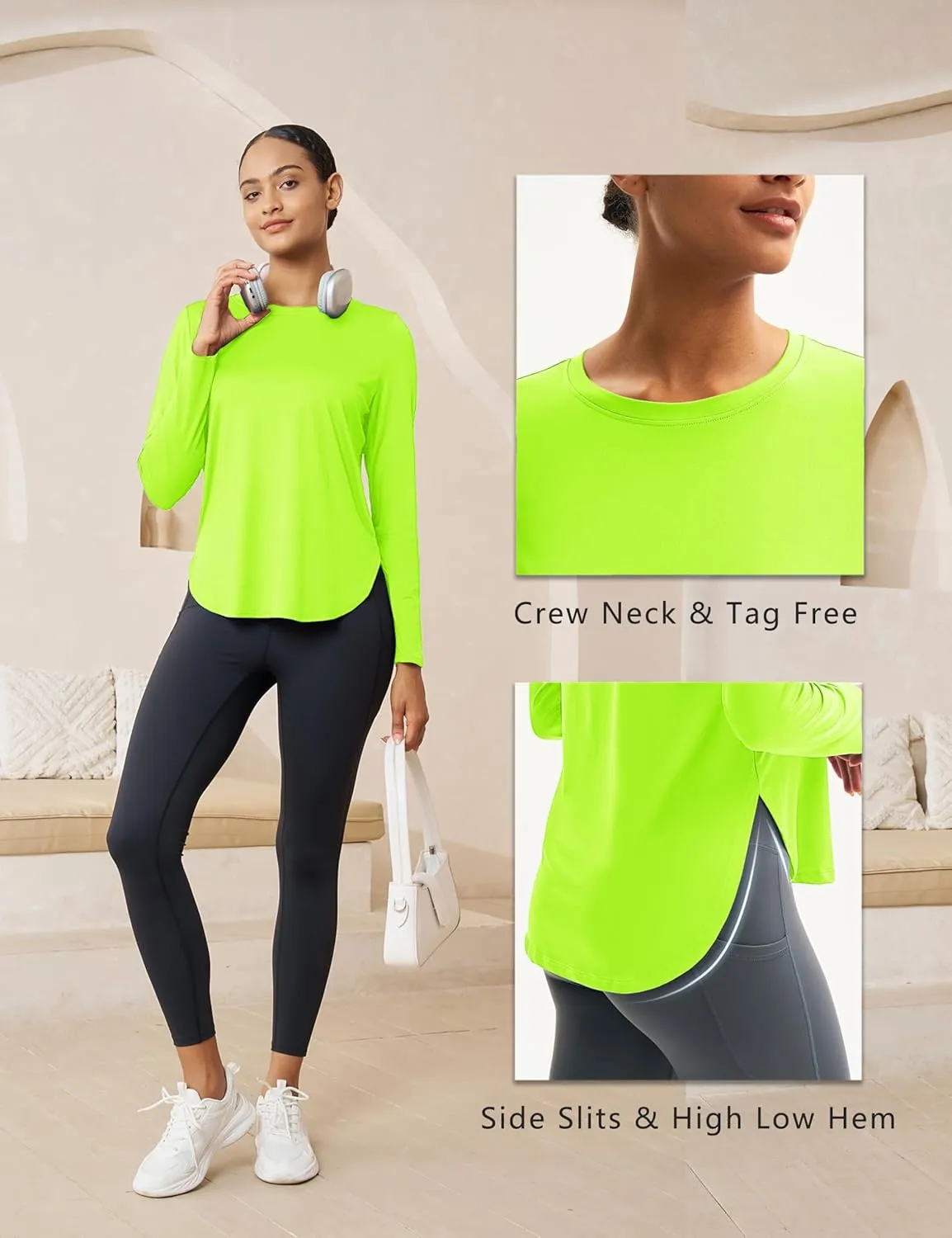 MAGCOMSEN Women's Sun Shirts SPF Long Sleeve Workout Tops Athletic UV Protection UPF 80  Quick Dry T Shirt