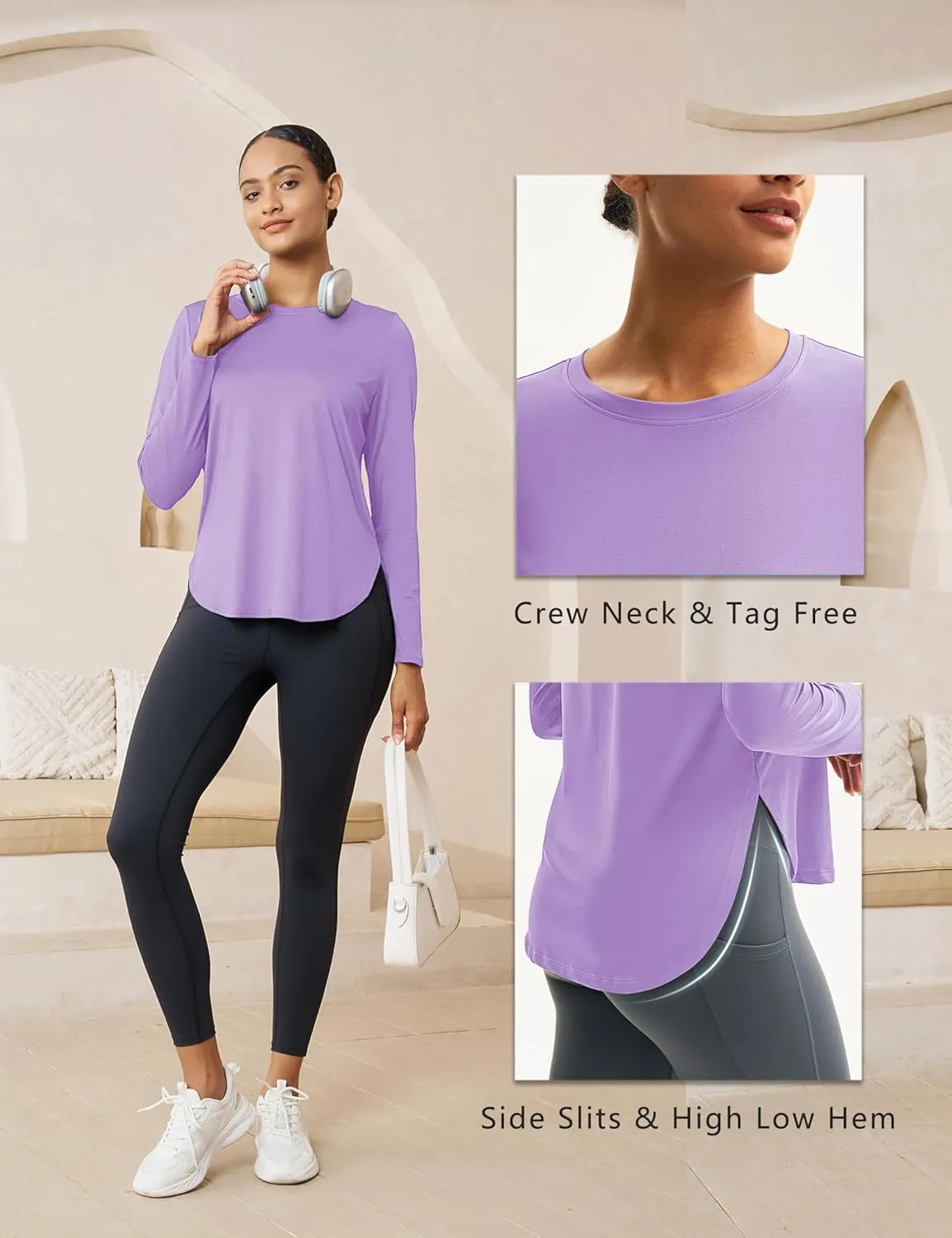 MAGCOMSEN Women's Sun Shirts SPF Long Sleeve Workout Tops Athletic UV Protection UPF 80  Quick Dry T Shirt